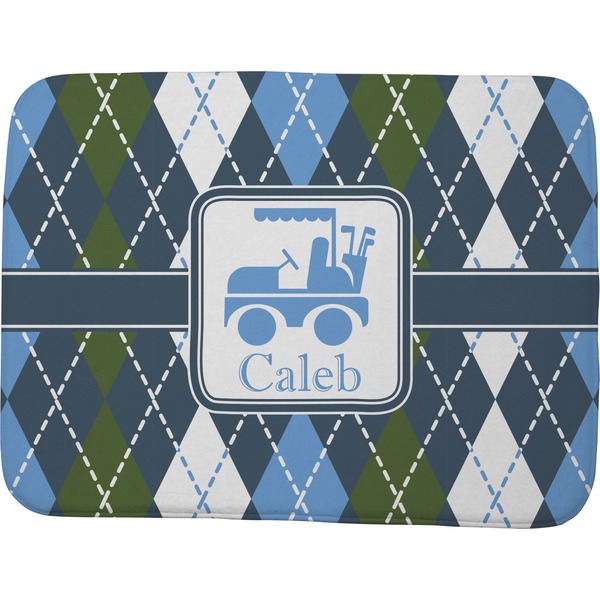 Blue Argyle Memory Foam Bath Mat 48 X 36