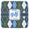 Blue Argyle Memory Foam Bath Mat - 48"x48" (Personalized)