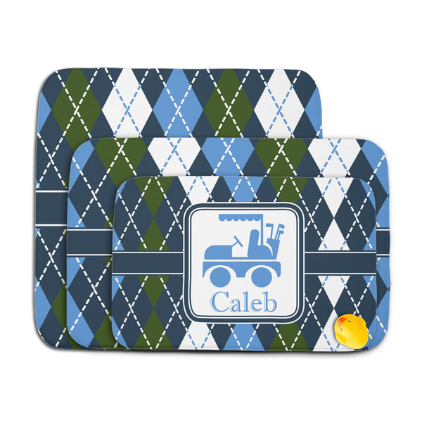 Blue Argyle Memory Foam Bath Mat - MAIN PARENT