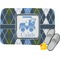 Blue Argyle Memory Foam Bath Mat - 34"x21" (Personalized)