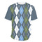 Blue Argyle Men's Crew T-Shirt - X Large