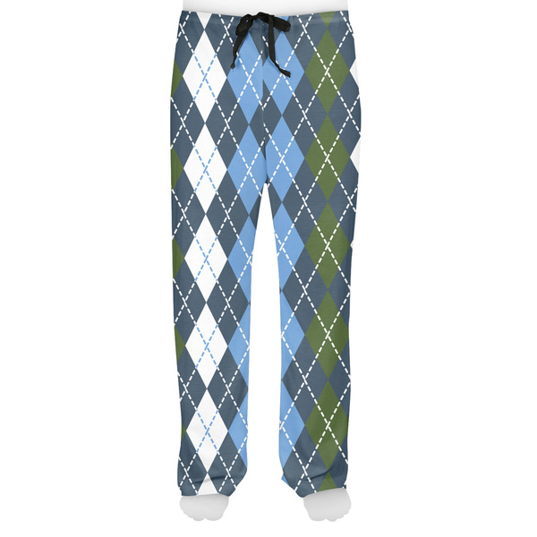 Blue Argyle Men's Pjs Front - on model