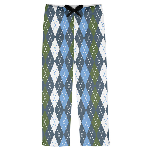 Custom Blue Argyle Mens Pajama Pants - S