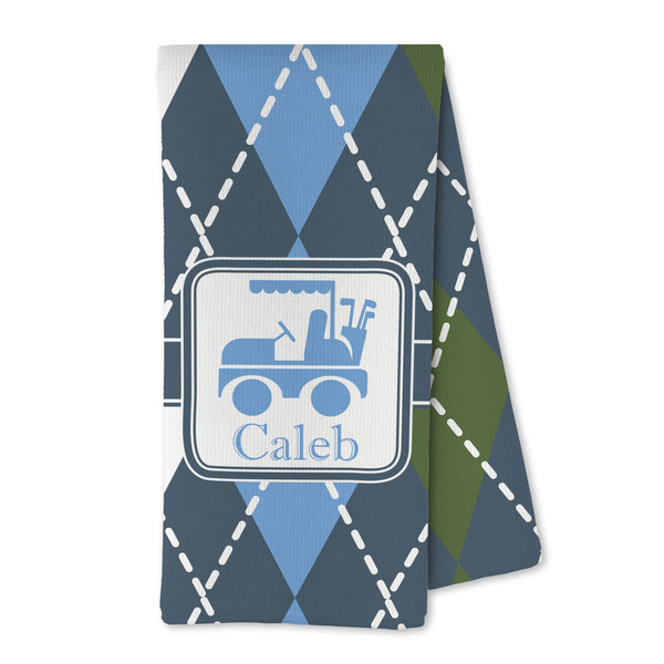 Custom Blue Argyle Kitchen Towel - Microfiber (Personalized)