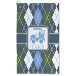Blue Argyle Microfiber Golf Towel (Personalized)