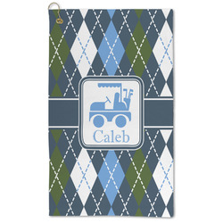 Blue Argyle Microfiber Golf Towel - Large (Personalized)