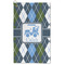 Blue Argyle Microfiber Golf Towel - Large (Personalized)