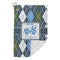 Blue Argyle Microfiber Golf Towels Small - FRONT FOLDED