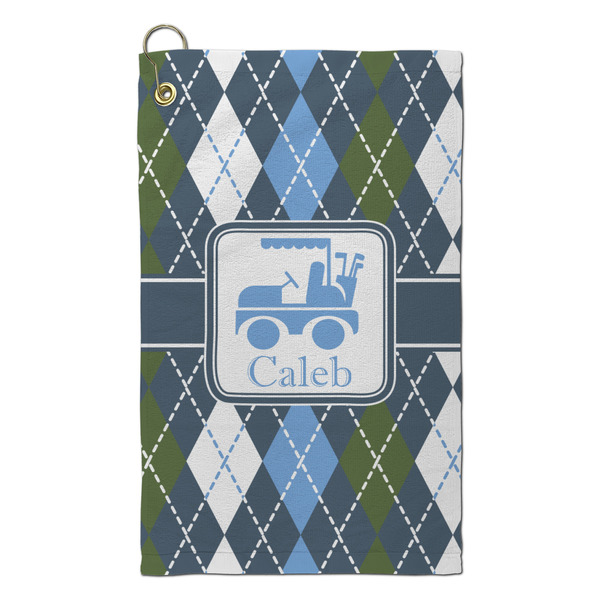 Custom Blue Argyle Microfiber Golf Towel - Small (Personalized)