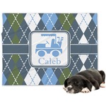 Blue Argyle Dog Blanket - Large (Personalized)