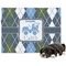 Blue Argyle Dog Blanket - Large (Personalized)