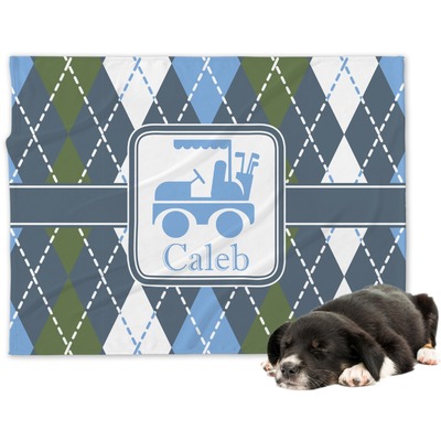 Blue Argyle Dog Blanket - Regular (Personalized)