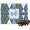 Blue Argyle Dog Blanket - Regular (Personalized)