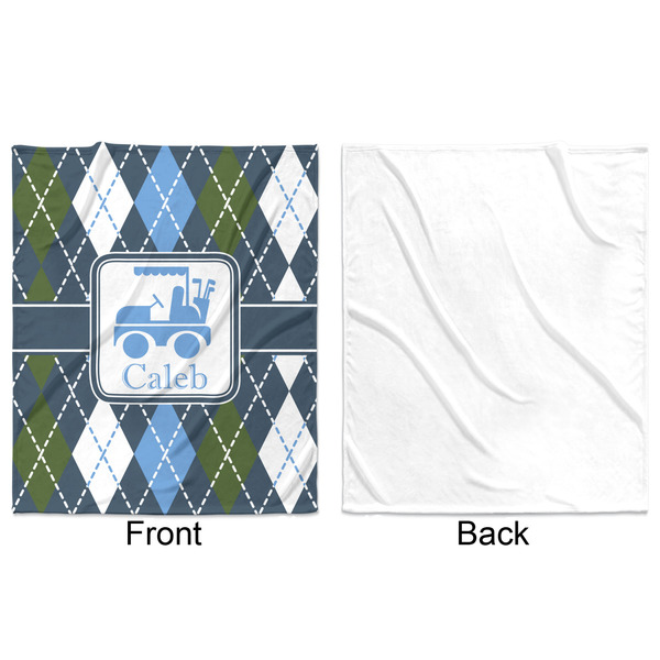 Blue Argyle Minky Blanket - 50"x60" - Single Sided - Front & Back