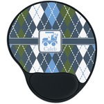 Blue Argyle Mouse Pad with Wrist Support