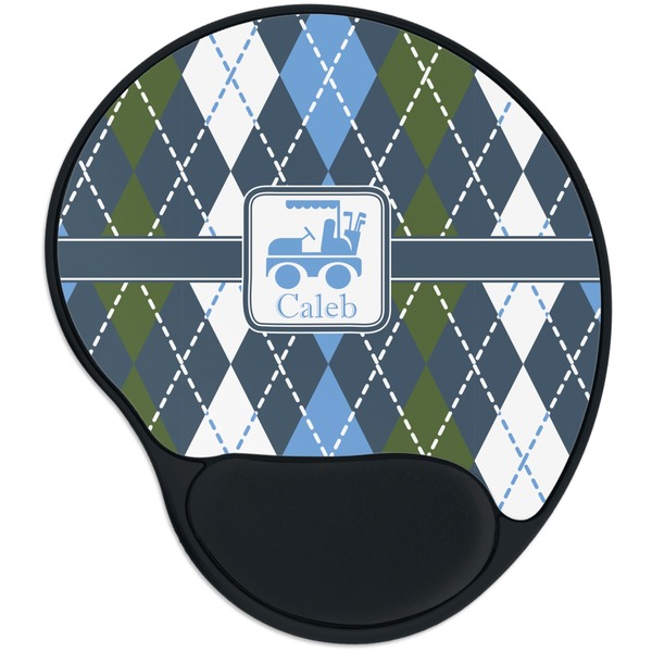 Custom Blue Argyle Mouse Pad with Wrist Support