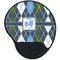 Blue Argyle Mouse Pad with Wrist Support - Main