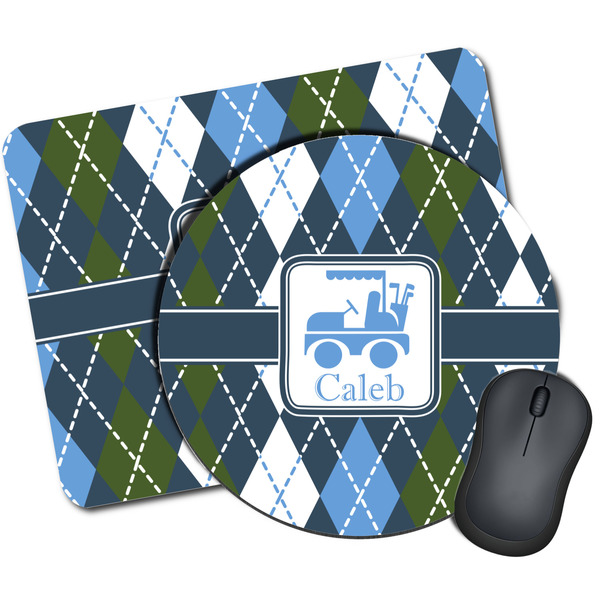 Custom Blue Argyle Mouse Pad (Personalized)