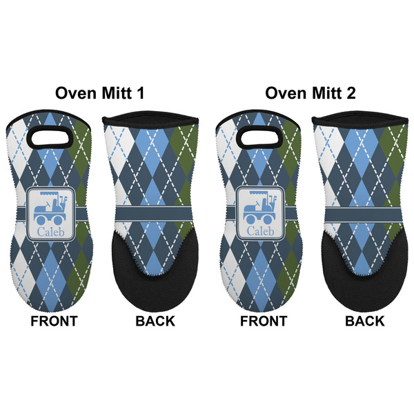 Blue Argyle Neoprene Oven Mitt - Set of 2 - Approval
