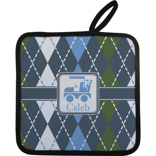 Blue Argyle Neoprene Pot Holder