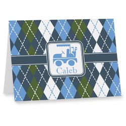 Blue Argyle Note cards (Personalized)