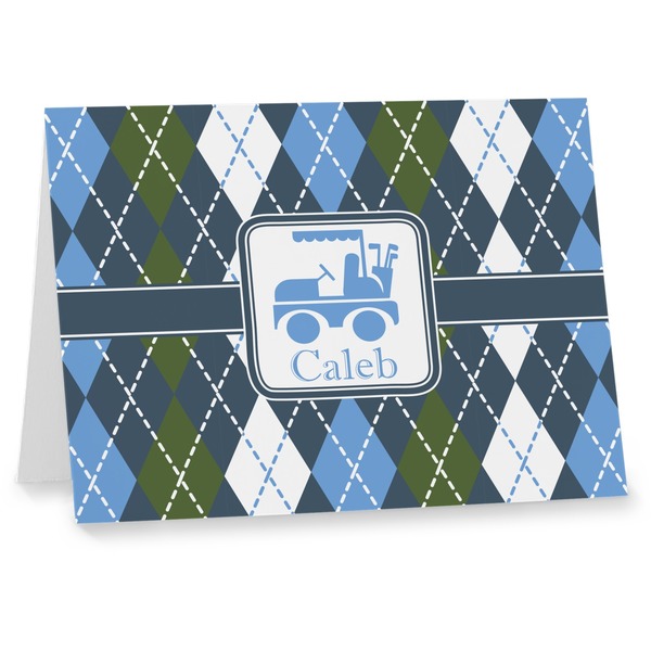 Custom Blue Argyle Note cards (Personalized)