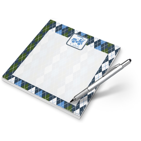 Custom Blue Argyle Notepad (Personalized)