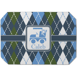 Blue Argyle Dining Table Mat - Octagon (Single-Sided) w/ Name or Text