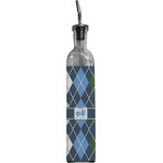 Blue Argyle Oil Dispenser Bottle (Personalized)