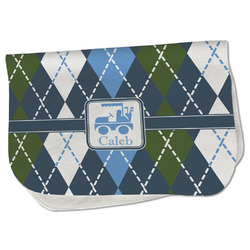 Blue Argyle Burp Cloth - Fleece w/ Name or Text