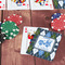 Blue Argyle On Table with Poker Chips