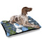 Blue Argyle Outdoor Dog Beds - Large - IN CONTEXT
