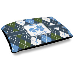 Blue Argyle Dog Bed w/ Name or Text