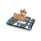 Blue Argyle Outdoor Dog Beds - Small - IN CONTEXT