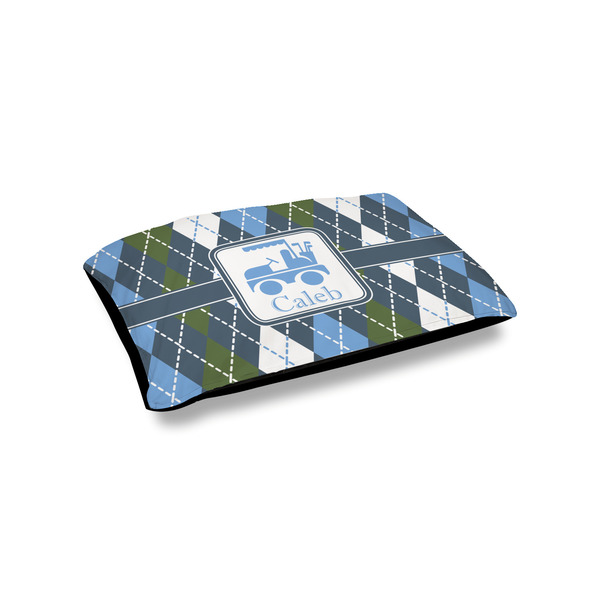 Custom Blue Argyle Outdoor Dog Bed - Small (Personalized)
