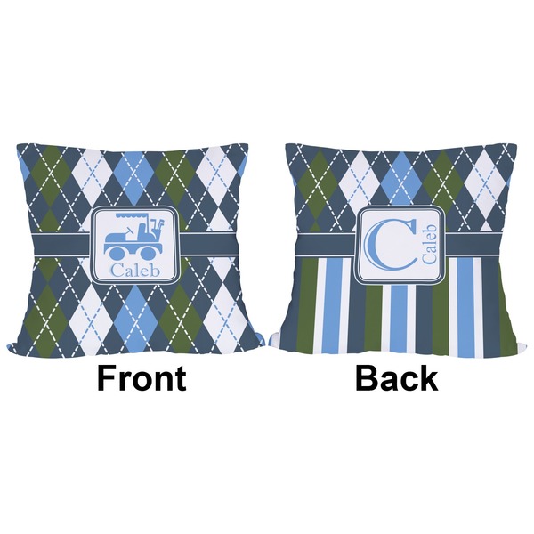 Blue Argyle Outdoor Pillow - 18x18