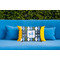 Blue Argyle Outdoor Throw Pillow  - LIFESTYLE (Rectangular - 20x14)