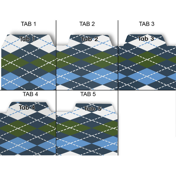 Blue Argyle Page Dividers - Set of 5 - Approval