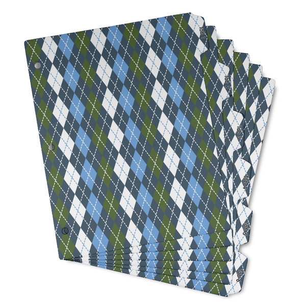 Blue Argyle Page Dividers - Set of 6 - Main/Front