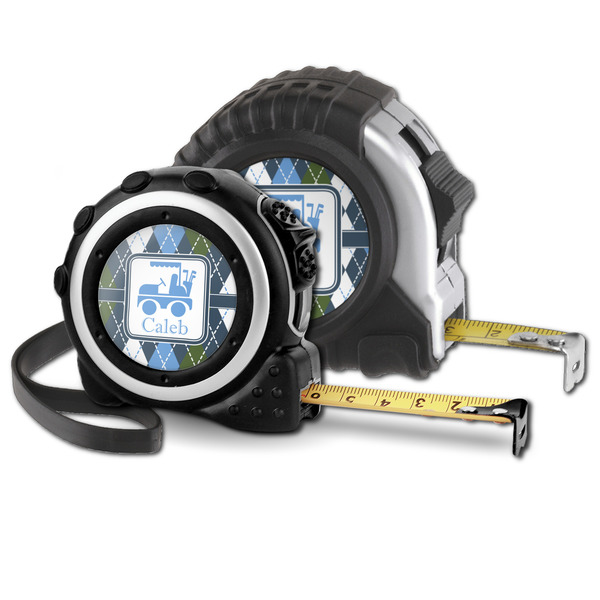 Blue Argyle Parent tape measure