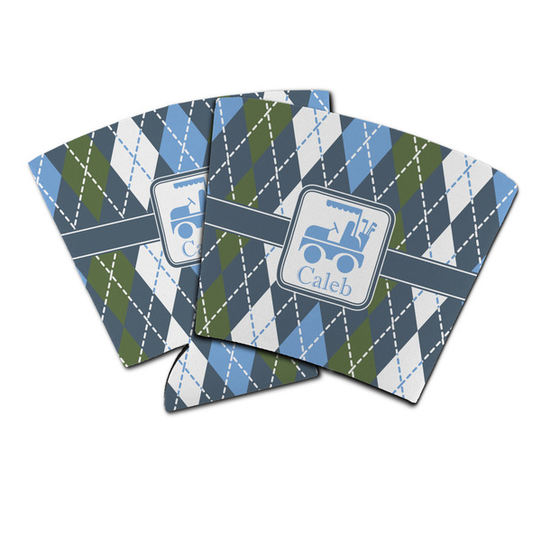 Custom Blue Argyle Party Cup Sleeve (Personalized)