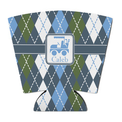 Blue Argyle Party Cup Sleeve - with Bottom (Personalized)