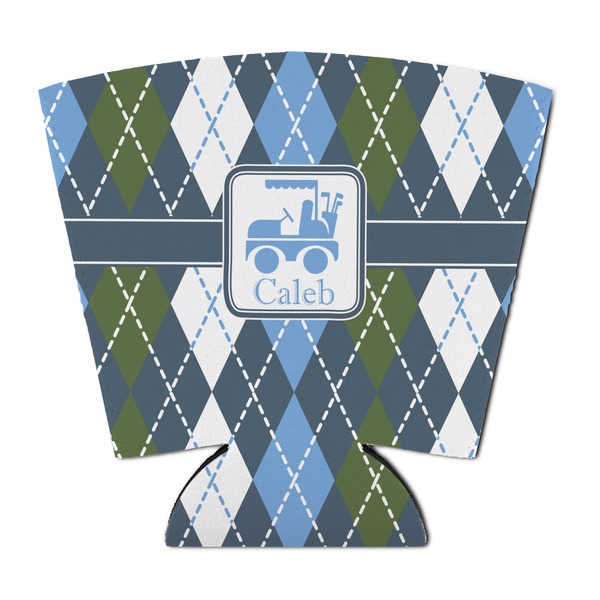 Custom Blue Argyle Party Cup Sleeve - with Bottom (Personalized)