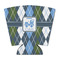 Blue Argyle Party Cup Sleeves - with bottom - FRONT