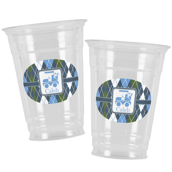 Blue Argyle Party Cups - 16oz - Alt View