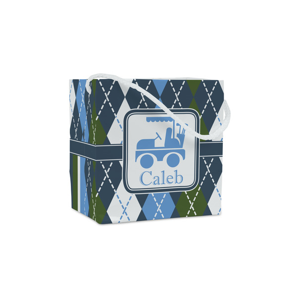 Custom Blue Argyle Party Favor Gift Bags (Personalized)