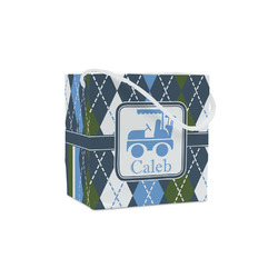Blue Argyle Party Favor Gift Bags - Matte (Personalized)