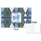 Blue Argyle Disposable Paper Placemat - Front & Back