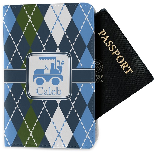 Custom Blue Argyle Passport Holder - Fabric (Personalized)