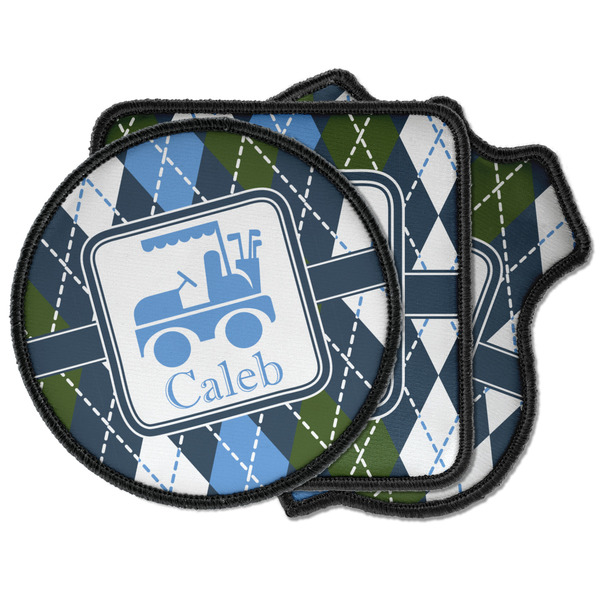 Custom Blue Argyle Iron on Patches (Personalized)